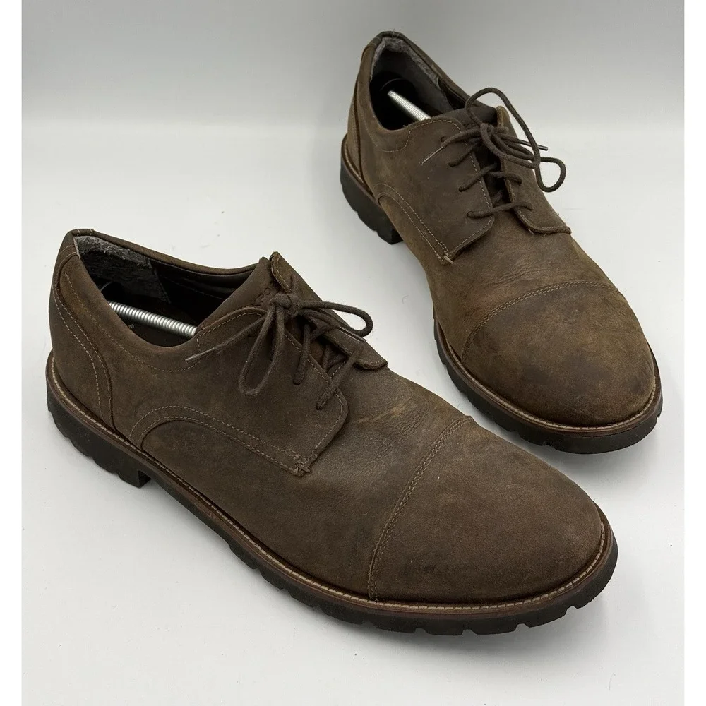 Rockport TruTech Brown Leather Oxford Men's Comfort Casual Shoes Size 14